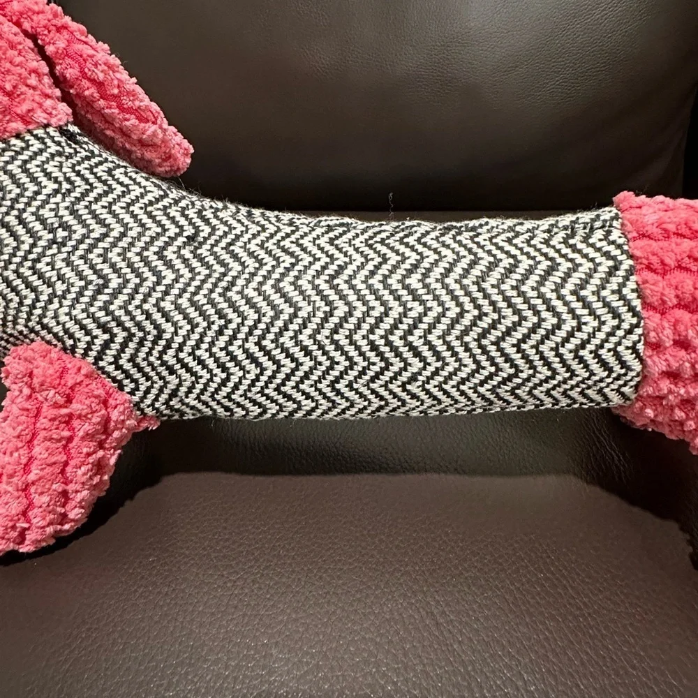 SQUEAKY TOY Cheerful Pink Black Dog Cat Plush Toy Terrycloth Soft Fabric